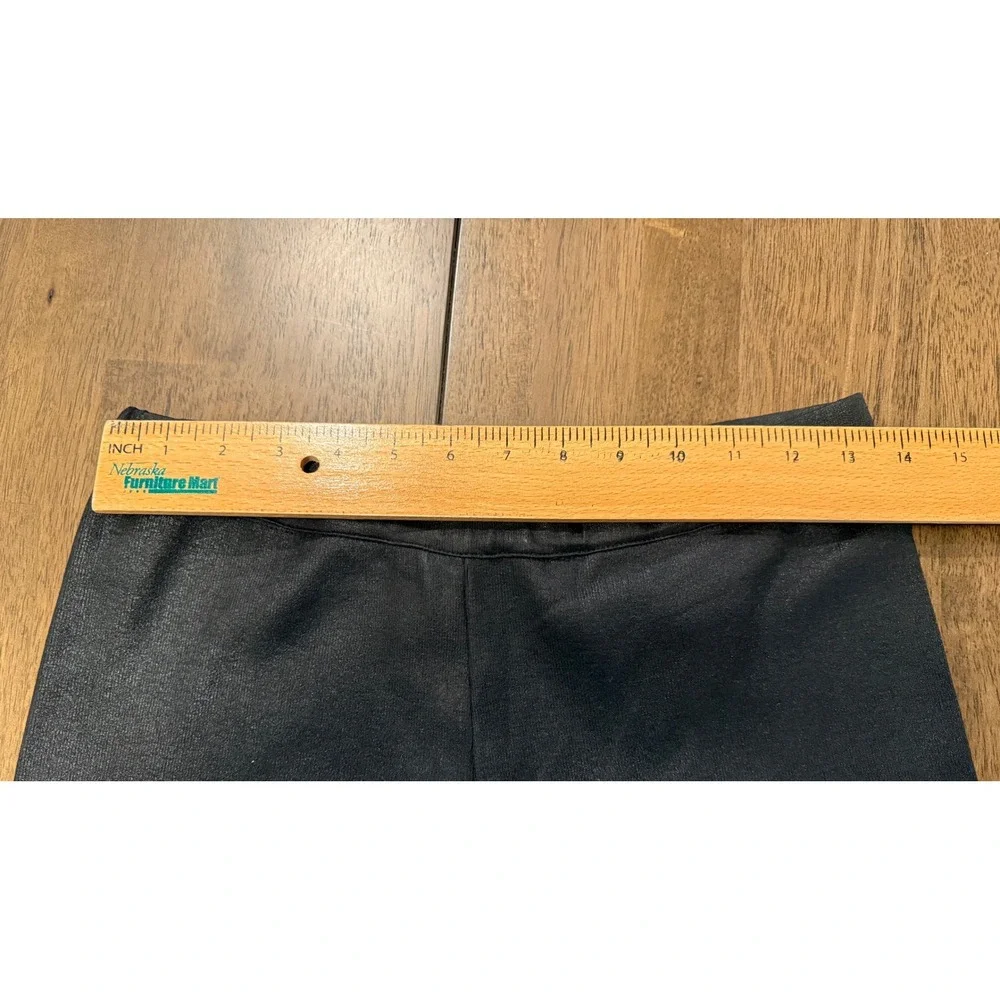 Zara Womens Black Faux Leather Wide Leg Cropped Pants High Rise Size M - Picture 3 of 7